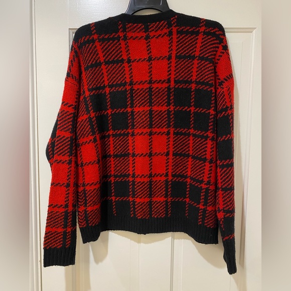 KIKIT red plaid button down crop cardigan jacket - Picture 12 of 14